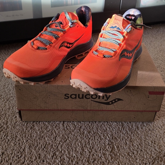 Saucony Shoes - Saucony Women's Peregrine 12 Running Shoes Lightweight Lace Up Orange